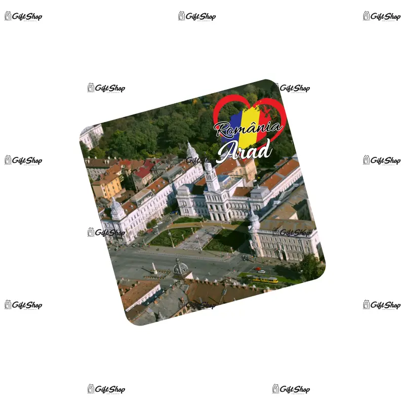 Arad romania, set 6 suporti coster din lemn, model c